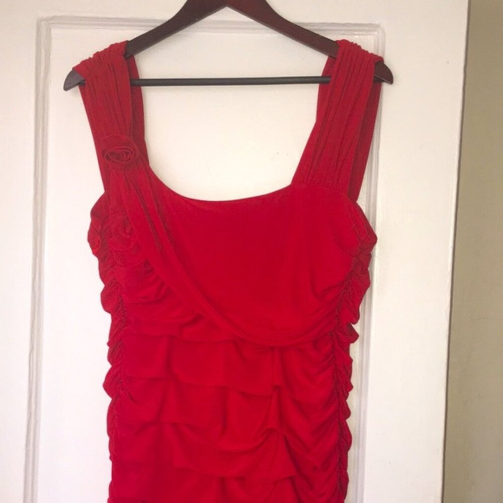 Red dress - viscose and elastene